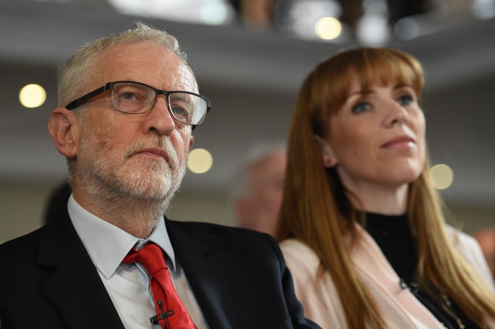 Britain's main opposition Labour Party leader Jeremy Corbyn takes part in a general election campaign event in Blackpool, northwest England, on Tuesday. — AFP