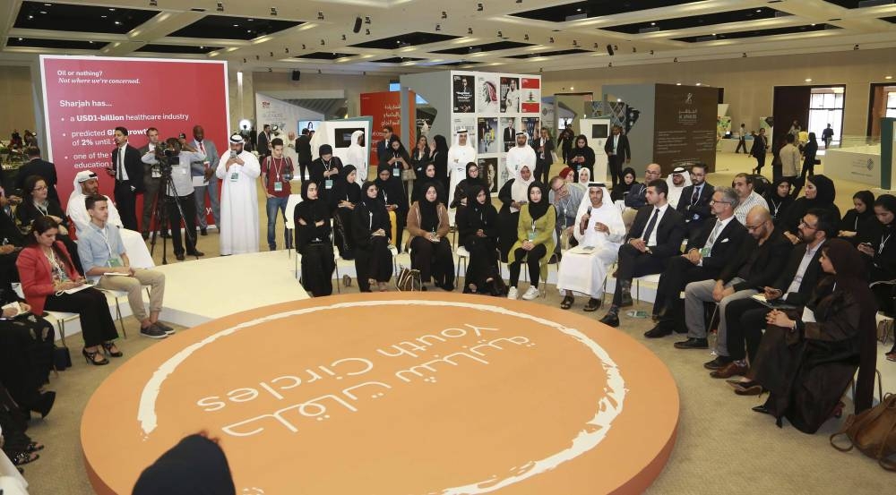 Marwan bin Jassim Al Sarkal during his discussion at the Youth Circle