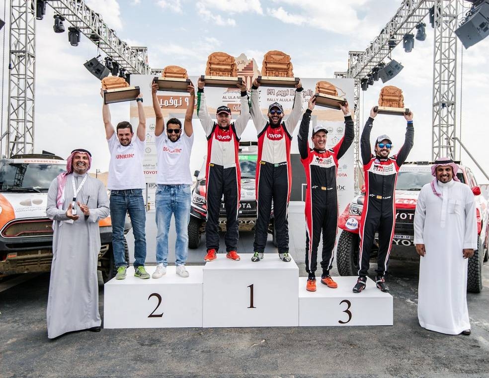 AlUla-Neom-Cross Counrty Rally winners on the podium.