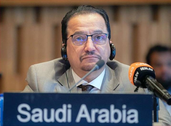 Minister of Education Dr. Hamad Al-Sheikh addressing UNESCO conference in Paris. — SPA

