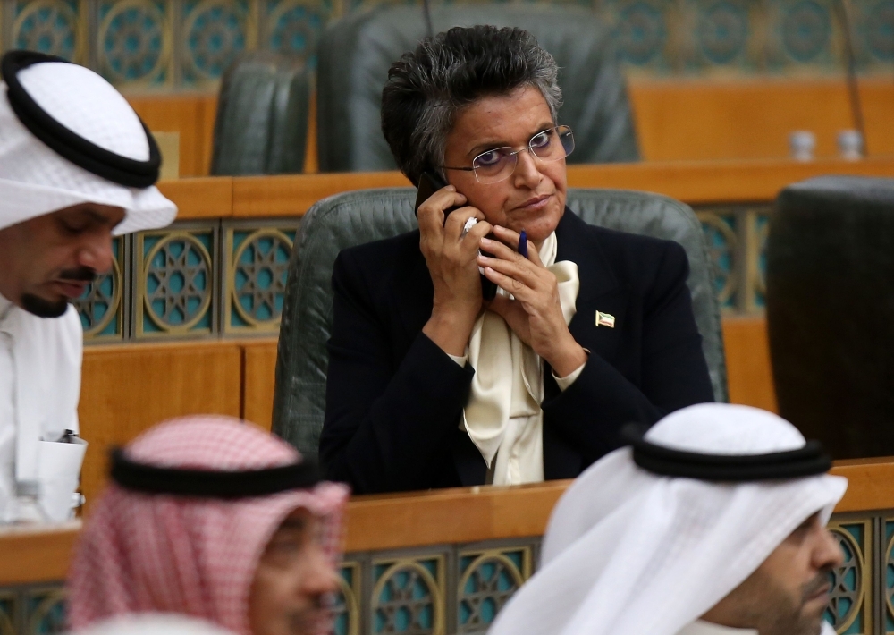 Kuwaiti Foreign Minister Sheikh Sabah Al-Khaled Al-Sabah speaks during a parliament session at Kuwait's national assembly in Kuwait City in this Nov. 12, 2019 file photo. — AFP