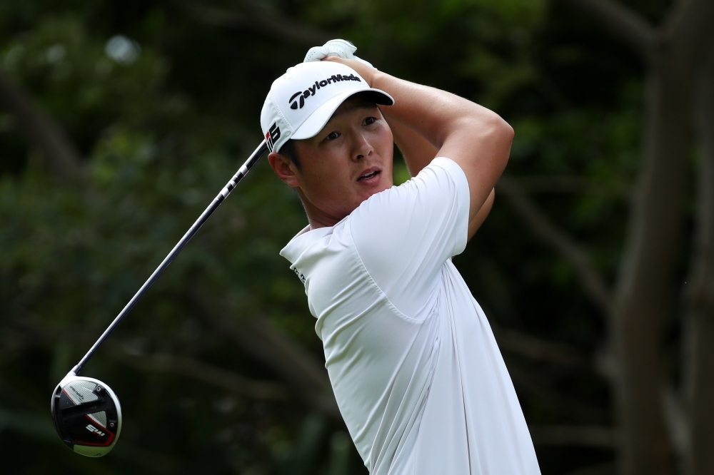 Danny Lee of New Zealand plays his shot from the 18th tee during the first round of the Mayakoba Golf Classic at El Camaleon Mayakoba Golf Course in Playa del Carmen, Mexico, on Friday. — AFP