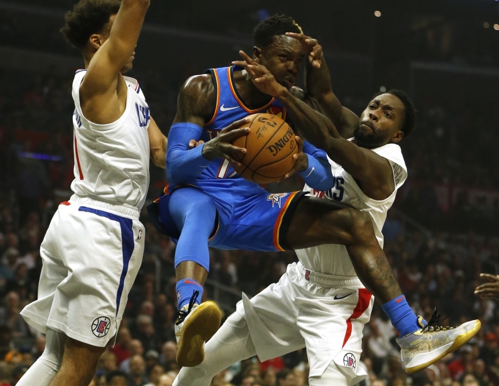 Russell Westbrook (0) of the Houston Rockets passes the ball during the game against the Portland Trail Blazers at the Toyota Center in Houston, Texas on Monday. — AFP