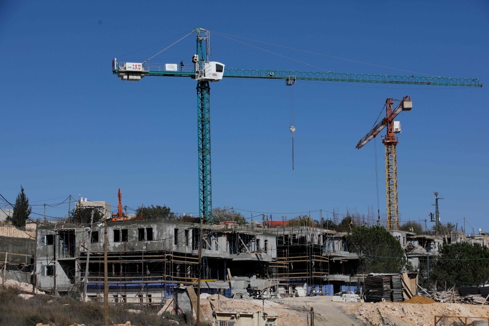 A new housing construction site is seen in the Israeli settlement of Elazar, near the Palestinian city of Bethlehem south of Jerusalem, in the occupied West Bank, on Tuesday. — AFP