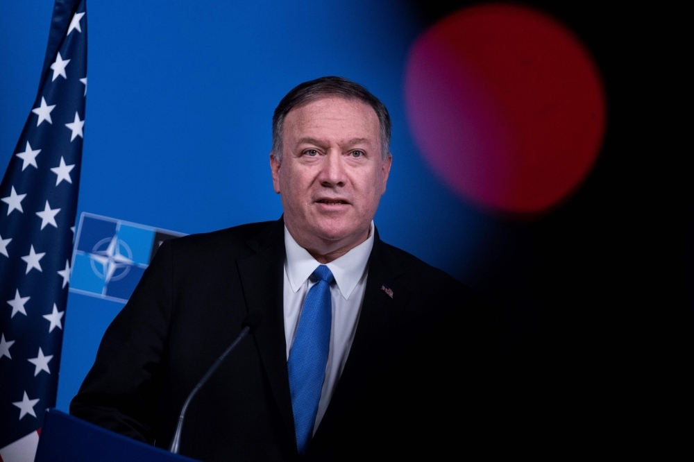 US Secretary of State Mike Pompeo speaks during a press conference at a Foreign ministers meeting at the NATO headquarters in Brussels in this Nov. 20, 2019 file photo. — AFP