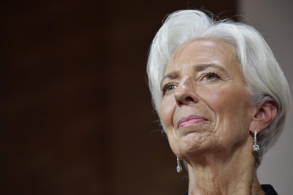 President of the European Central Bank (ECB) Christine Lagarde speaks at an event honoring former German finance minster Wolfgang Schaeuble hosted by the Association of German Magazine Publishers (VDZ) in Berlin in this Nov. 4, 2019 file photo. — AFP