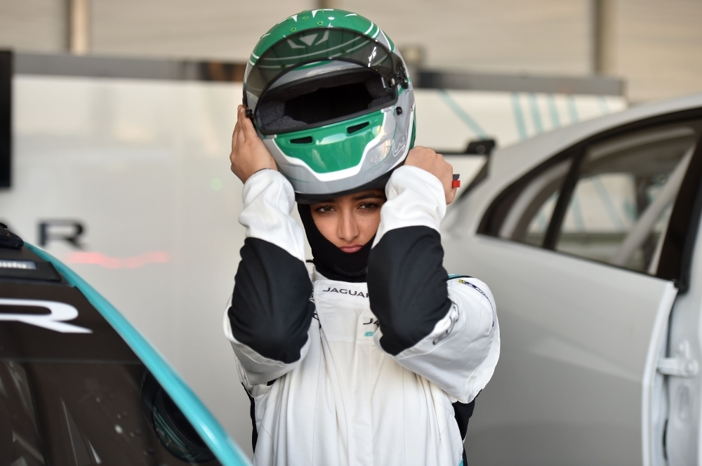Reema Juffali in competitive mode at the Diryah Circuit.