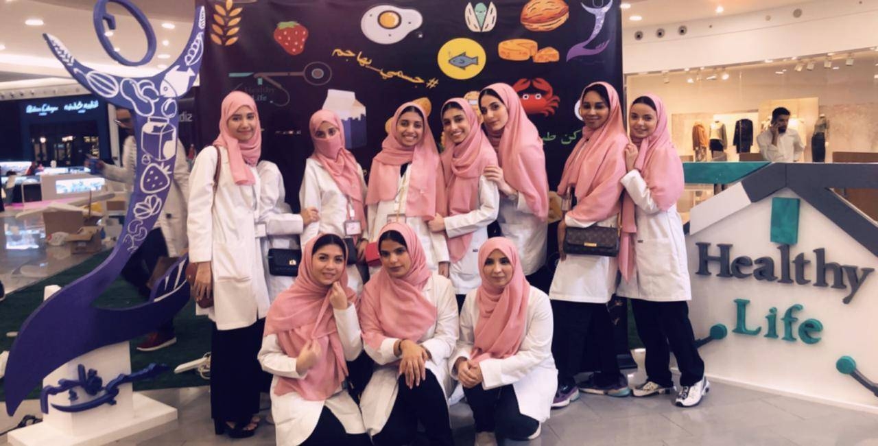 Ibn Sina National College for Medical Studies students participating in the awareness campaign. — Courtesy photos