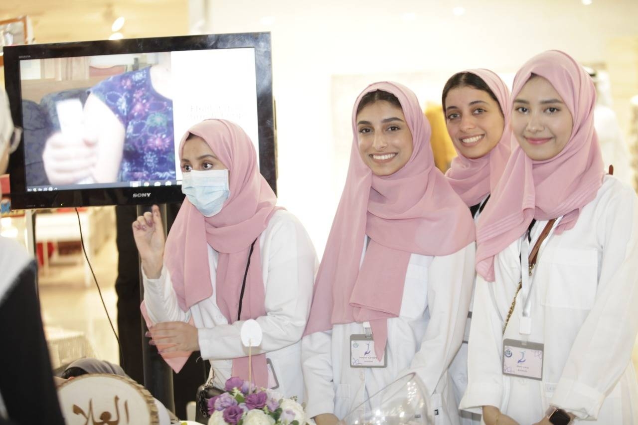 Ibn Sina National College for Medical Studies students participating in the awareness campaign. — Courtesy photos