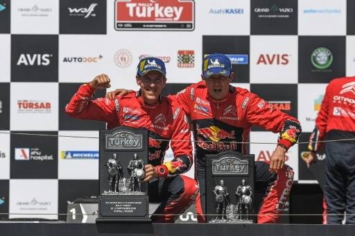Sebastien Ogier (R) and his co-driver Julien Ingrassia (L) will race for Toyota in 2020, — AFP/File 
