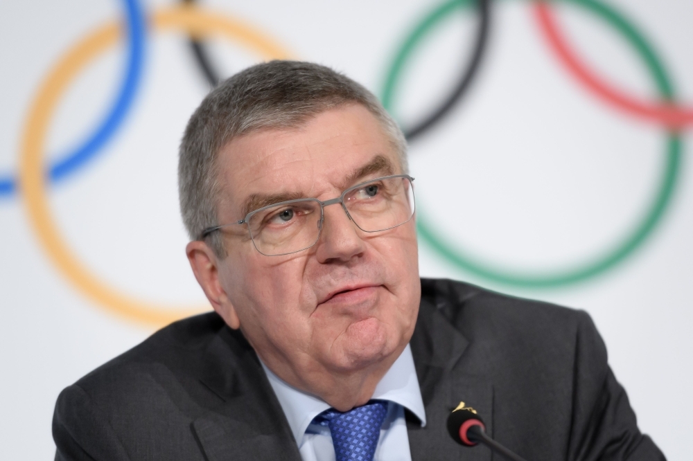 International Olympic Committee (IOC) president Thomas Bach attends a press conference following an executive board meeting at the IOC headquarters in Lausanne, on Thursday. — AFP