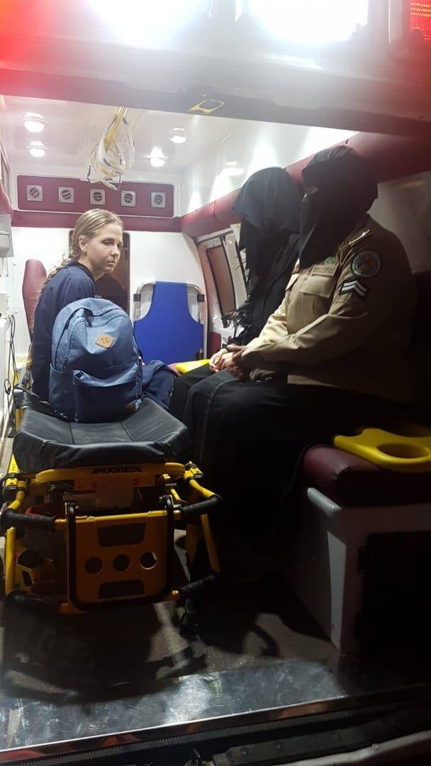 The sick Ukrainian female sailor was moved to Jazan's Abu Arish General Hospital. — SPA
