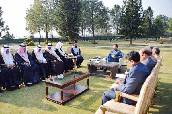 Shoura Council delegation at a reception hosted by Pakistani Prime Minister Imran Khan at his office in Islamabad. — SPA