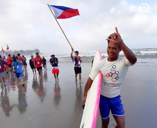 Philippines Roger Casugay celebrating after winning the SEA Games gold medal on Sunday. — Courtesy photo