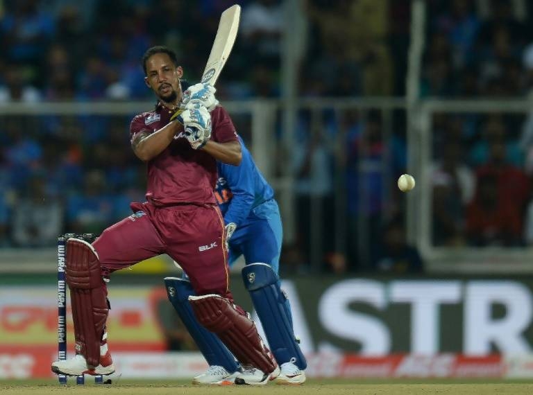 Lendl Simmons helped West Indies chase down their target with nine balls to spare. — AFP