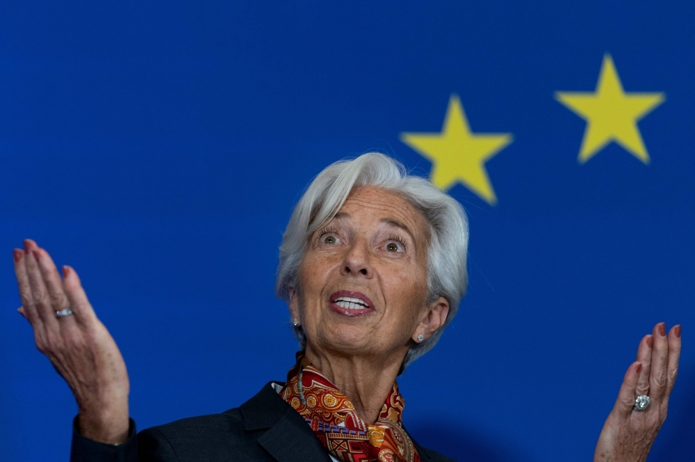 President of the European Central Bank (ECB) Christine Lagarde is seen during a press conference at the House of European History in Brussels to celebrate the 10th anniversary of the Lisbon Treaty in this Dec. 1, 2019 file photo. 