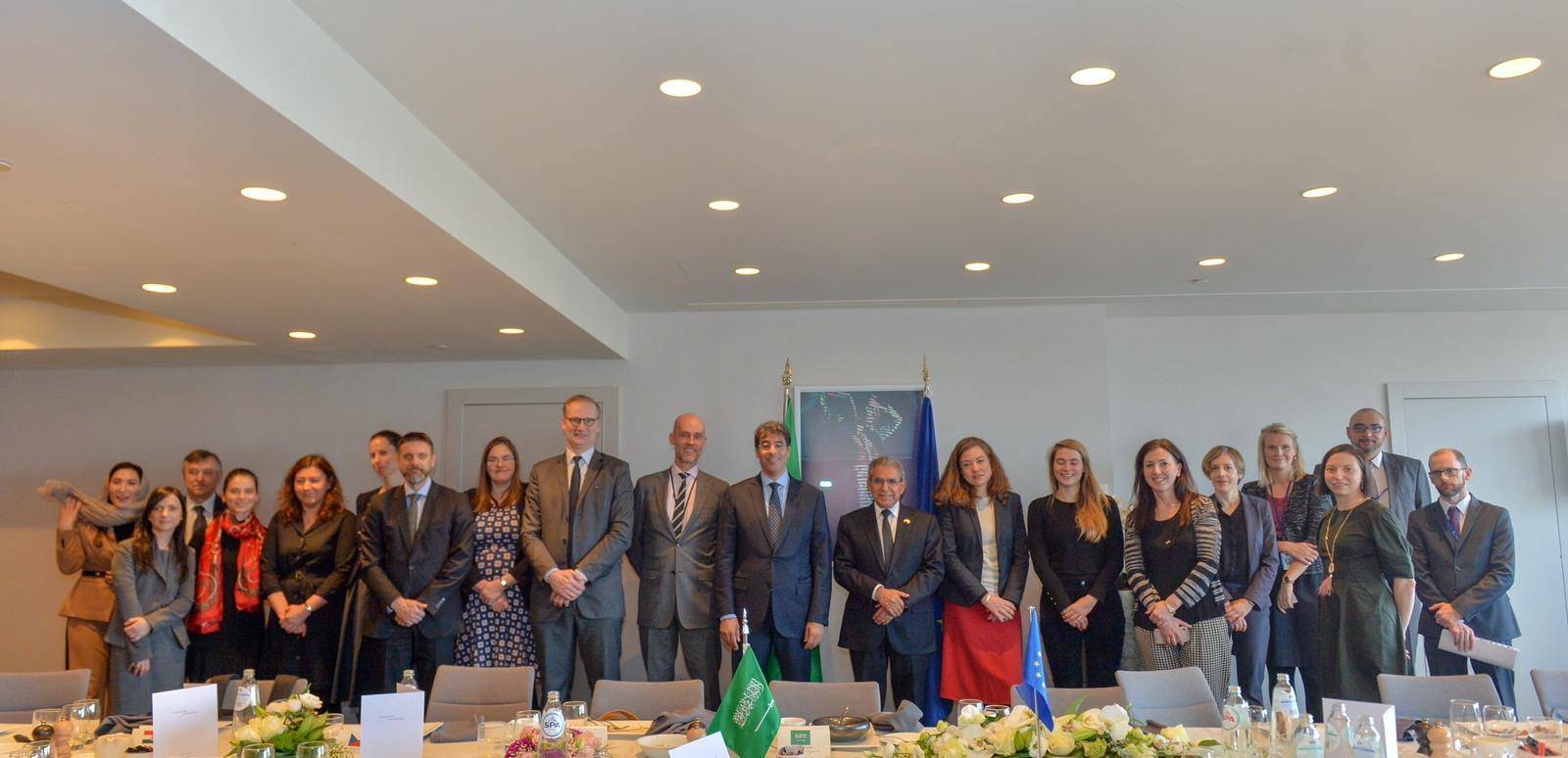 Saudi Human Rights Commission (HRC) President Dr. Awwad Al-Awwad addressing members of the Political and Security Committee of the European Union in Brussels. 