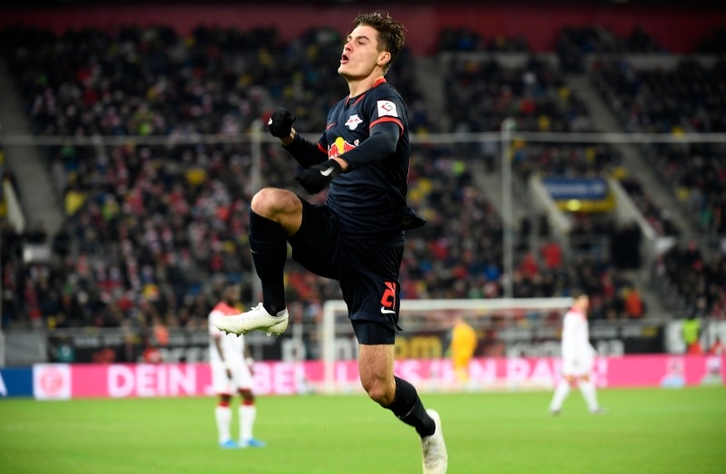 Leipzig's Czech forward Patrik Schick celebrates scoring during the German first division Bundesliga football match Fortuna Dusseldorf v RB Leipzig in Duesseldorf, Germany, in this Dec. 14, 2019 file photo. — AFP
