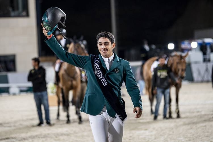Winner Nasser Al Shawaf in action.