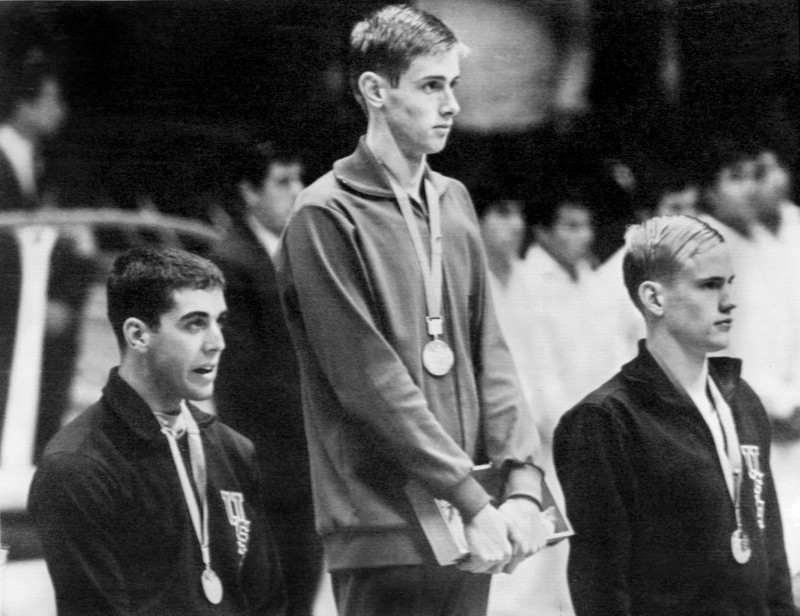 In this file photo taken on Sept. 2, 1972. Roland Matthes from East Germany swims on his way to winning the 200m backstroke during the Olympic Games in Munich, in Federal Republic of Germany. Matthes, a four-time Olympic backstroke champion considered one of the best swimmers of his generation, died at the age of 69, his family announced on Sunday. — AFP