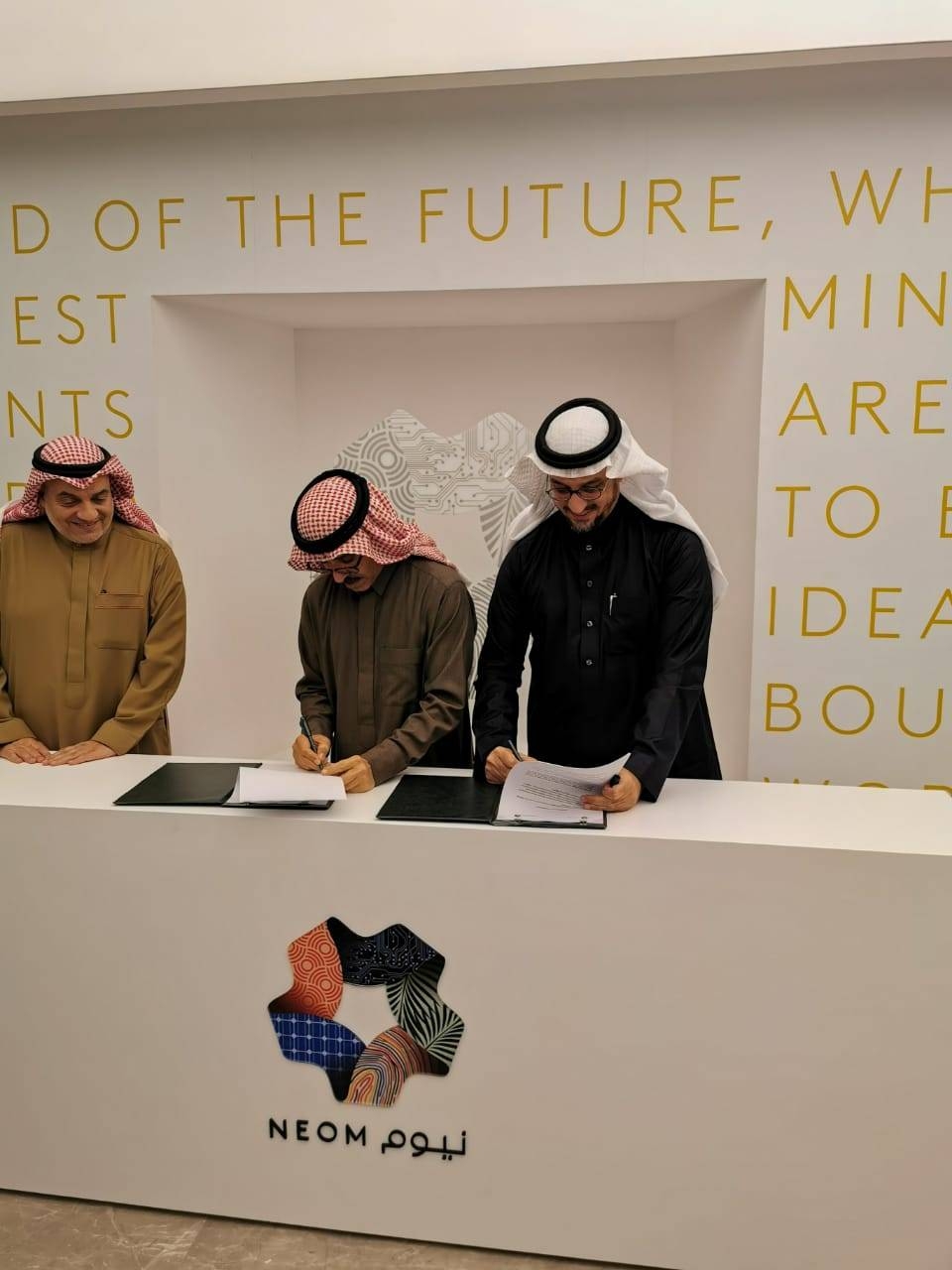 NEOM and UPM officials sign an agreement to provide jobs to Saudis in the hospitality sector. — Courtesy photo