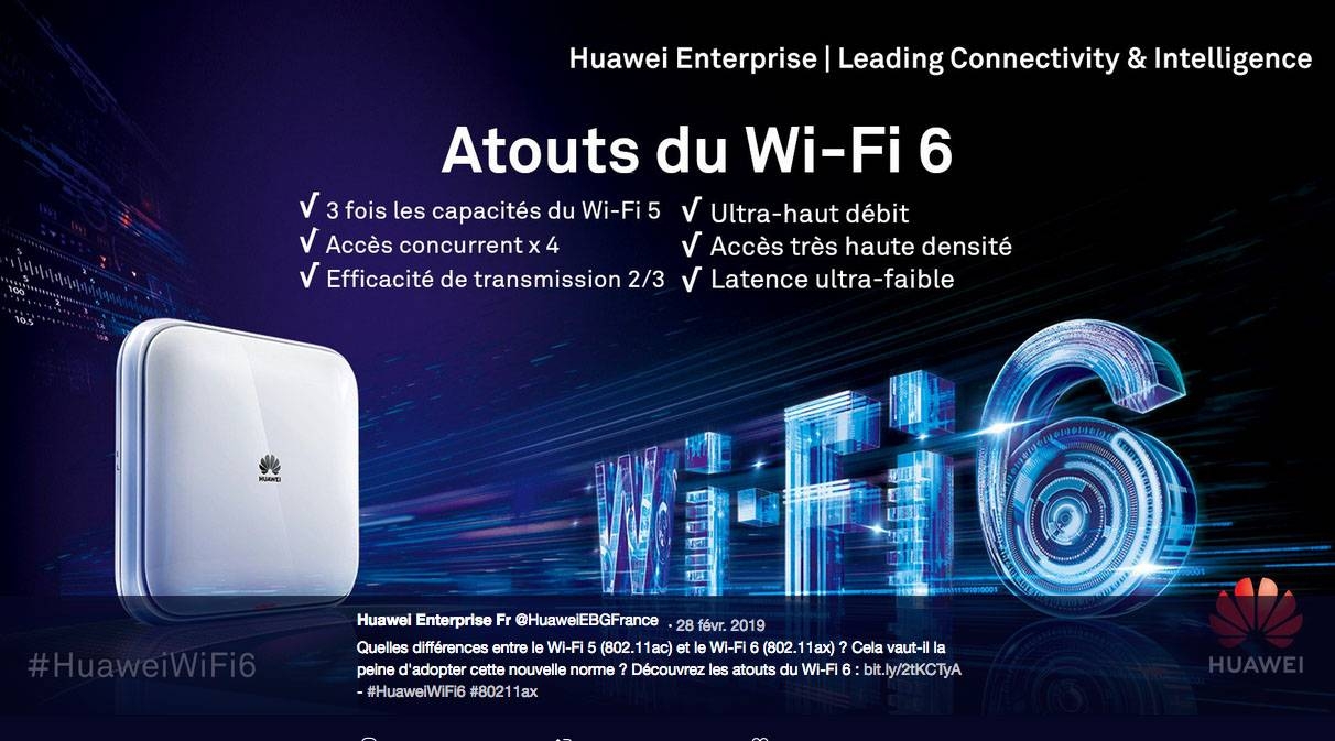 Huawei Wi-Fi 6 ranks No. 1 globally, excluding North America