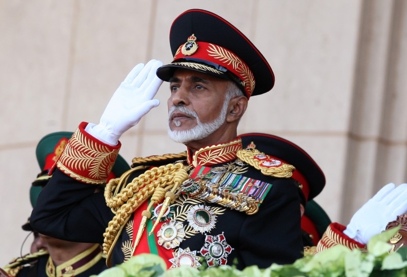 Oman’s Sultan Qaboos bin Said salutes at the start of a military parade at a stadium in Muscat on the occasion of the Sultanate's 40th National Day in this Nov. 29, 2010 file photo. — AFP