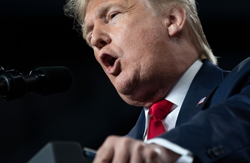 US President Donald Trump speaks during a 