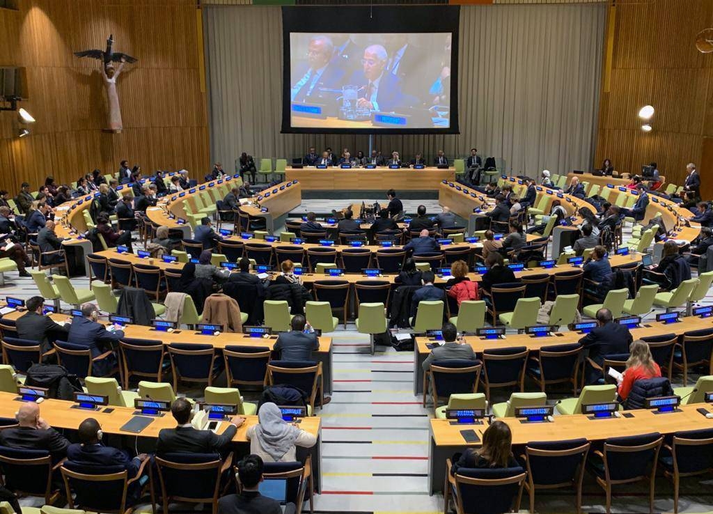 Saudi G20 Sherpa Dr. Fahad Al-Mubarak addressing the United Nations General Assembly session in New York. — SPA