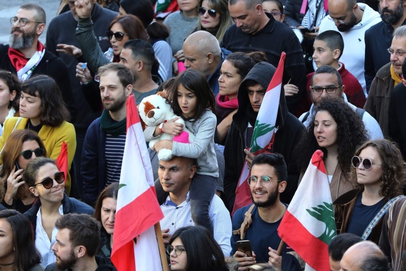 Lebanese demonstrators march during a demonstration near the Electricite du Liban (Electricity Of Lebanon) national company headquarters in the Lebanese capital Beirut in this Jan. 11, 2020 file photo. — AFP