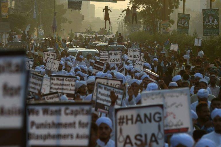 The hard-liners were members of the radical TLP, an anti-blasphemy party which had spearheaded violent protests across Pakistan in the wake of Bibi's acquittal in late 2018. — AFP