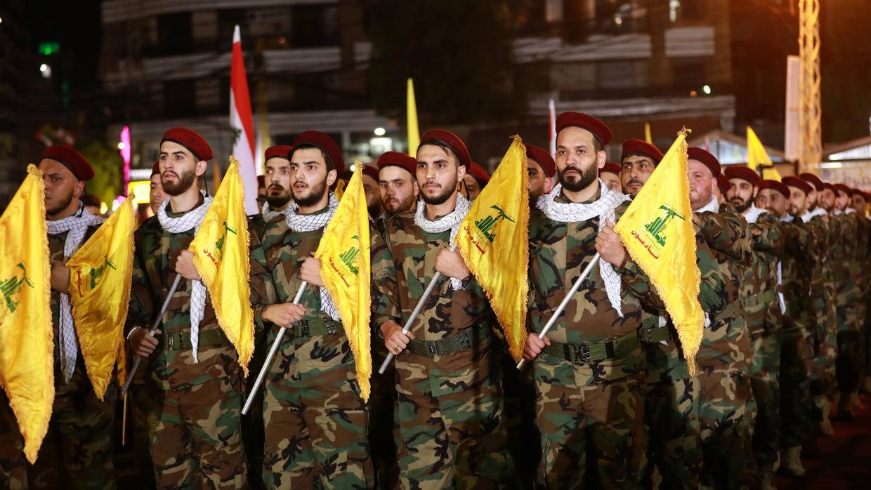 Lebanon's Hezbollah fighters parade to mark the Al-Quds (Jerusalem) International Day in a southern suburb of the capital Beirut in this May 31, 2019 file photo.