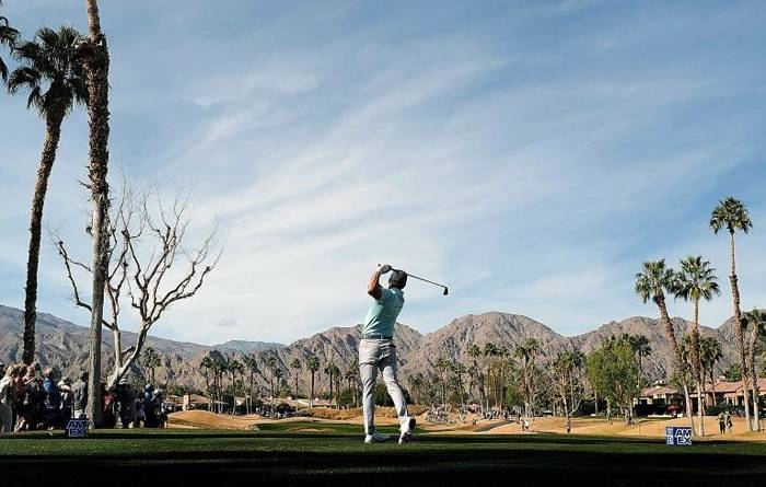 American Rickie Fowler on the way to a share of the second-round lead in the US PGA Tour event at La Quinta, California. — AFP