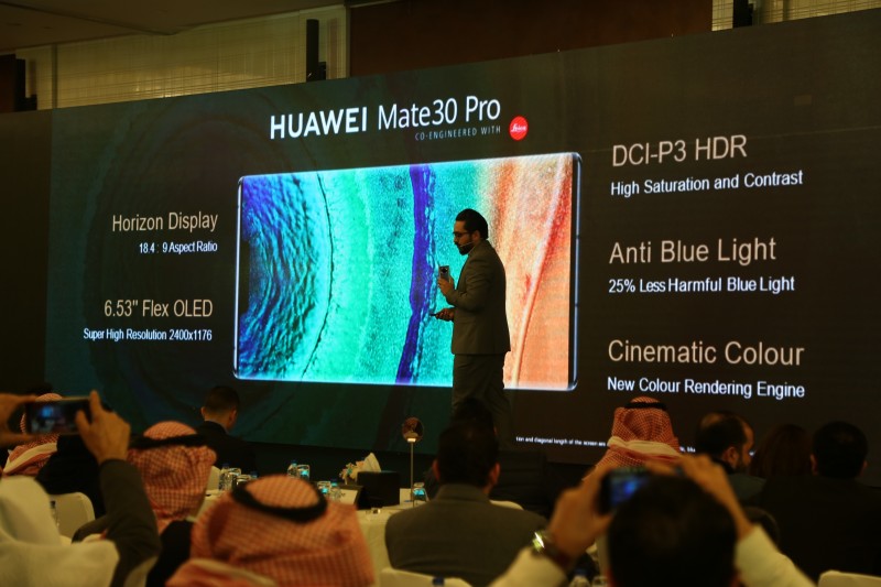 During the launch of Huawei Mate30 Pro in Riyadh