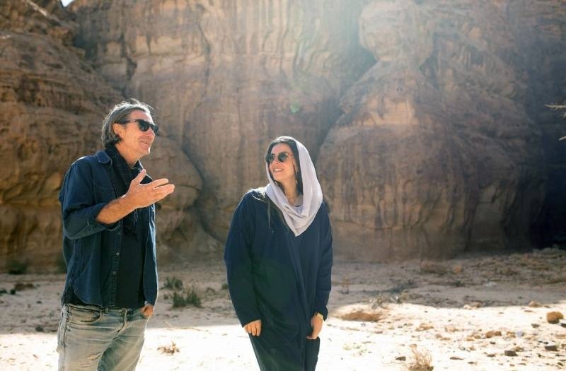 Neville Wakefield and Raneem Farsi, curators of Desert X AlUla, onsite. — courtesy RCU.