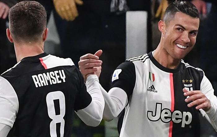  Cristiano Ronaldo struck twice as Juventus beat Parma 2-1 to pull four points clear of Inter Milan at the top of the Serie A table on Sunday.