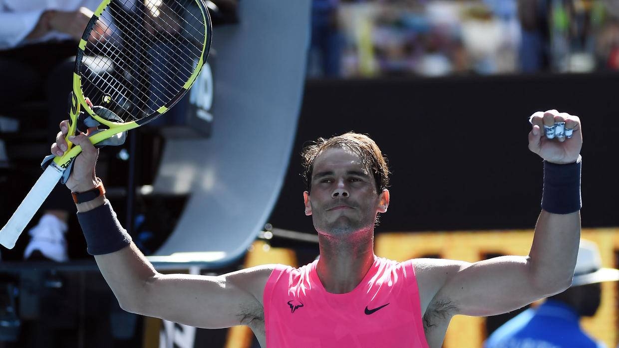 The Spaniard launched his campaign to equal the Swiss great's mark by dropping just five games in a 6-2, 6-3, 6-0 annihilation of Bolivian Hugo Dellien in the Australian Open first round. — AFP