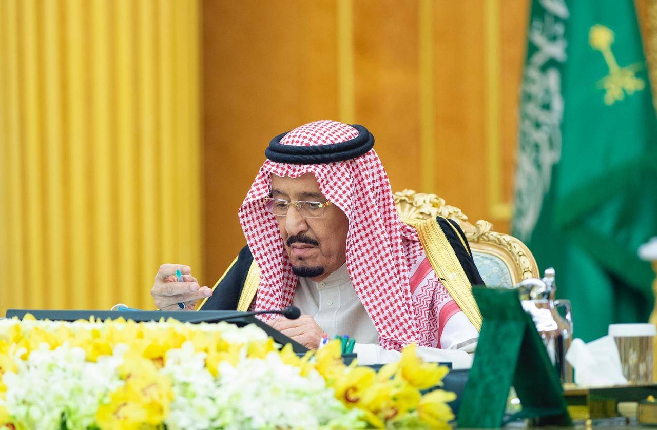 Custodian of the Two Holy Mosques King Salman chairs the weekly session of the Cabinet at Al-Yamamah Palace in Riyadh on Tuesday. — SPA