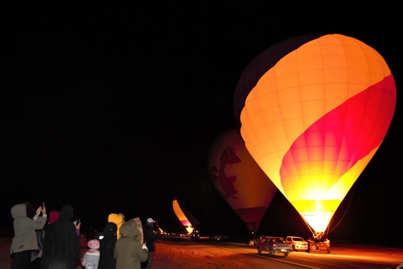 The Royal Commission for AlUla is celebrating its first Guinness World Records (GWR) title for Longest hot air balloon glow show when 100 balloons spread across 3km over the AlUla desert in north west Saudi Arabia.
