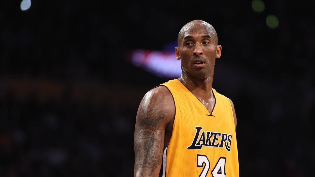 Kobe Bryant (24) of the Los Angeles Lakers looks on during the Lakers NBA match up with the Toronto Raptors,at Staples Center in Los Angeles, California, in this Nov. 21, 2015 file photo. — AFP