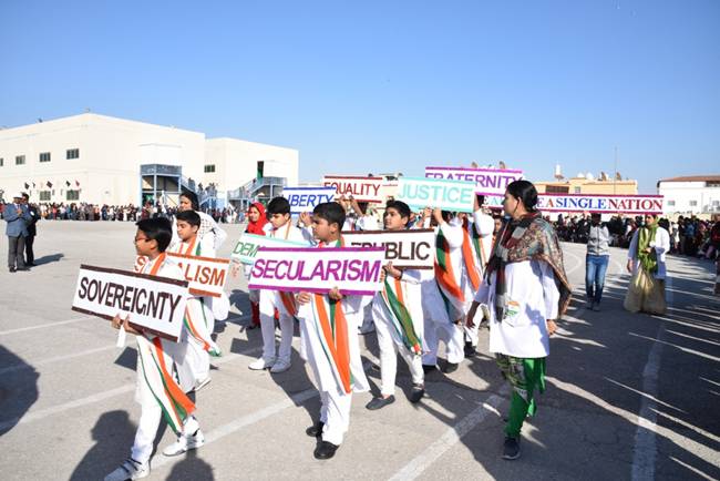 IISD Managing Committee Kaleem Ahmad and Principal and HOI Zubair Ahamed Khan welcomed with a guard of honor.