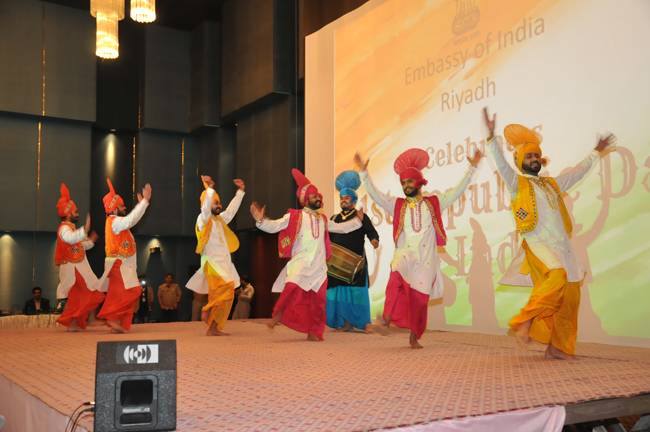 India Ambassador Dr. Ausaf Sayeed speaks at the National Reception was hosted at the Cultural Palace, Diplomatic Quarter in Riyadh.