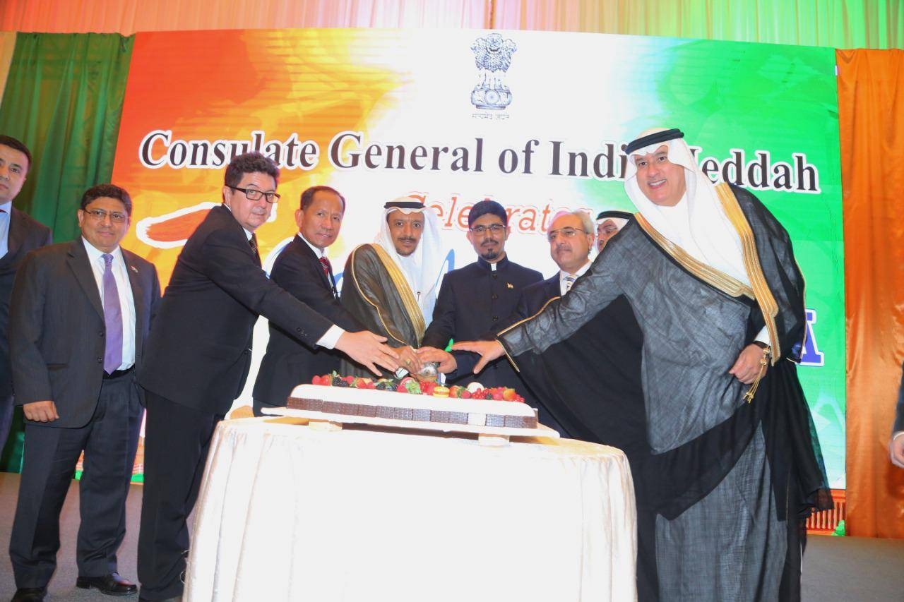 India Consul General Md. Noor Rahman Sheikh addressing the gathering at Park Hayyat.