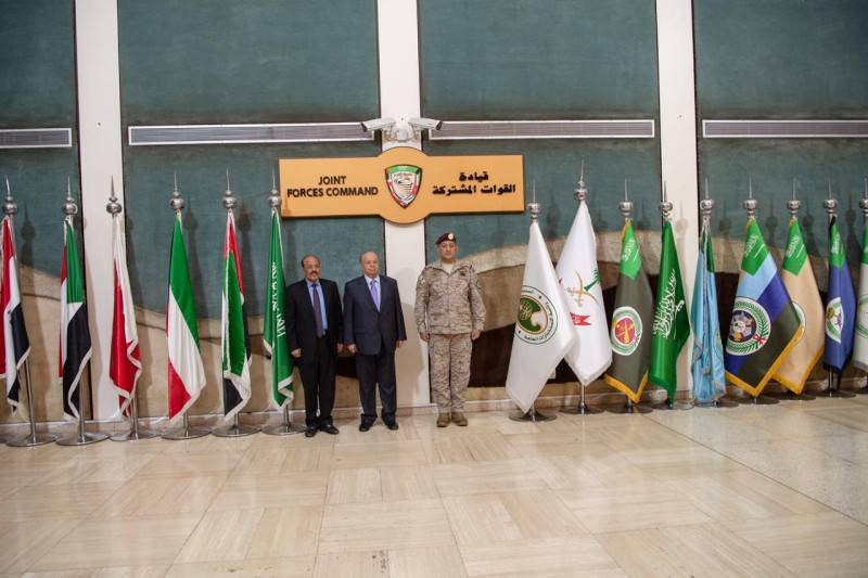 Yemeni president meets commanders of joint forces of Arab coalition
