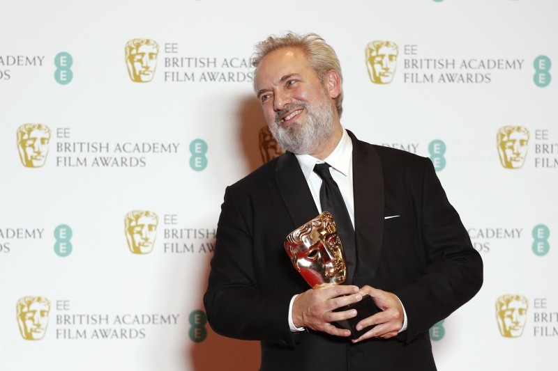 British director Sam Mendes poses with the award for a Director for his work on the film '1917' at the BAFTA British Academy Film Awards in London on Sunday night. — AFP