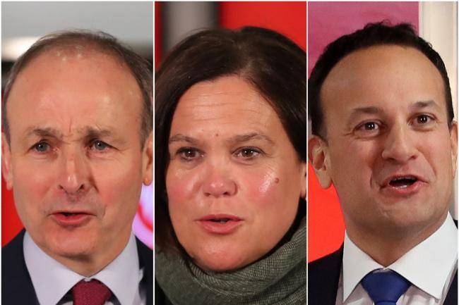 Fianna Fail leader Micheal Martin, left, Sinn Fein leader, Mary Lou McDonald, center, and Irish Prime Minister Leo Varadkar, right, are seen in this file combination picture. — Courtesy photo