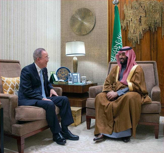 Crown Prince Muhammad Bin Salman, deputy premier and minister of defense, meets World Economic Forum President Børge Brende in Riyadh on Wednesday. — SPA
