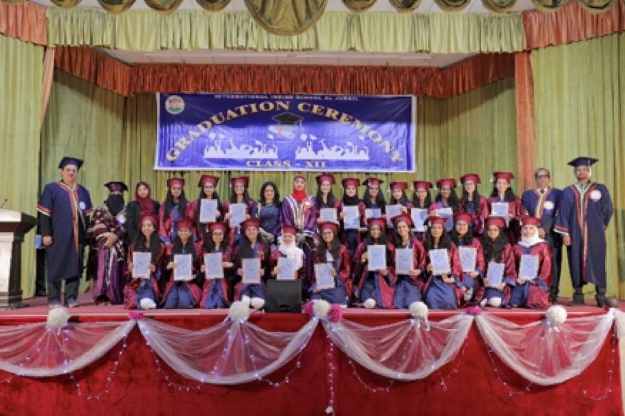 The International Indian School, Al Jubail celebrated its 3rd Graduation Day for students of class XII batch 2019, with 240 students along with their parents attending the ceremony to celebrate their success.