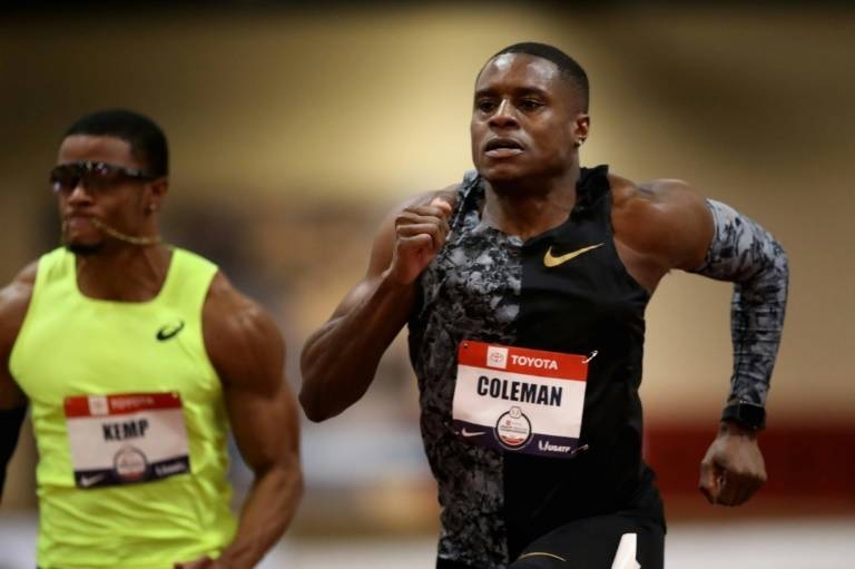 Christian Coleman just missed out on a world record but cruised to victory in the 60m at the USA Indoor Championships. — AFP