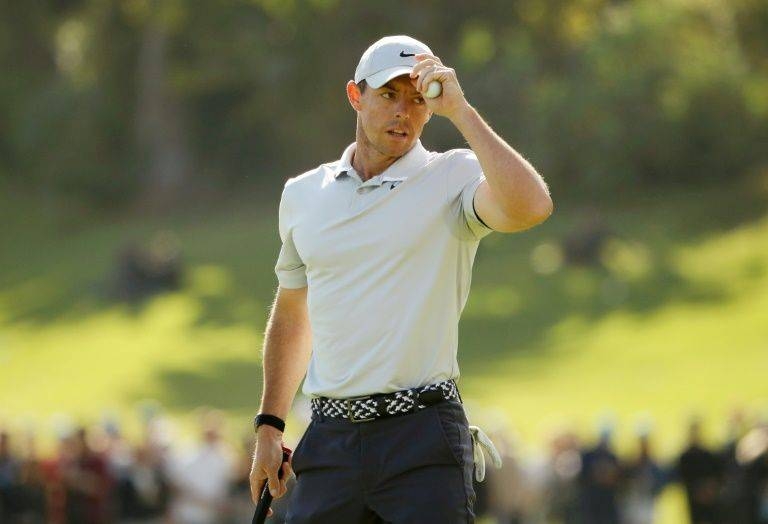 Northern Ireland's Rory McIlroy acknowledges fans after seizing a share of the third-round lead at the US PGA Tour Genesis Invitational at Riviera Country Club, California, on Saturday. — AFP